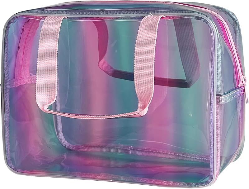 Necessaire de viagem TotePrint em TPU iridescente com alça, 30 x 13 x 21 cm, A23014