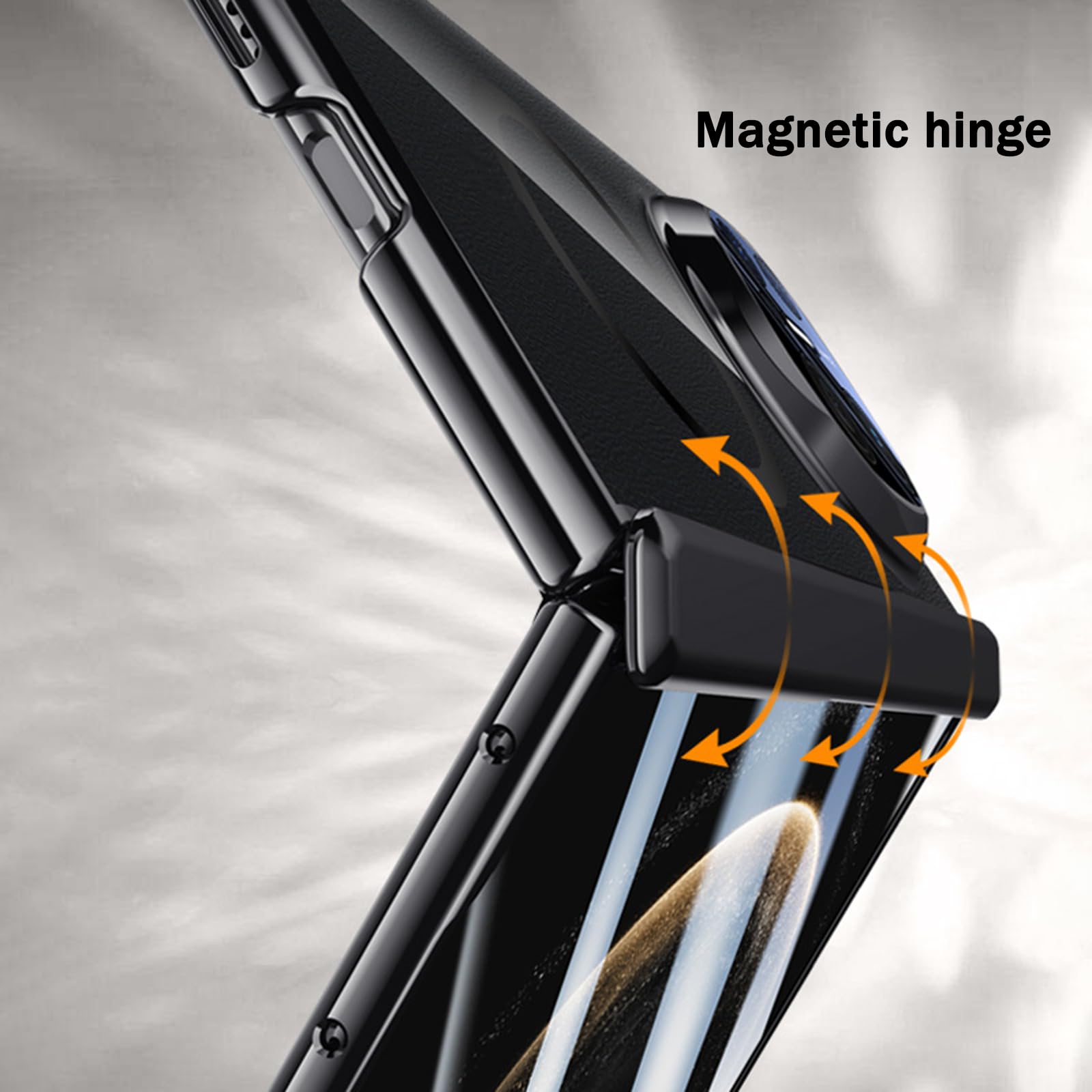 Anti Peeping Cover per Huawei Mate X6, Protezione Privacy Vetro Temperato Magnetica Custodia Cerniera AntiGraffio Placcatura Trasparente Guscio,Nero,Mate X6