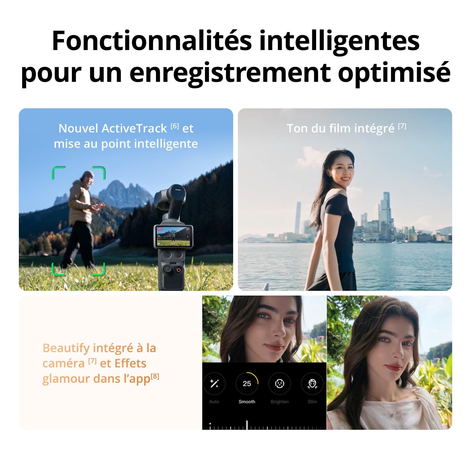 Bundle Standard DJI Osmo Pocket 4, caméra vlog de Poche avec nacelle, capteur CMOS 1 Pouce et 4K/240 IPS, stabilisation sur 3 Axes, Stockage intégré de 107 Go, caméra vidéo pour la Photographie