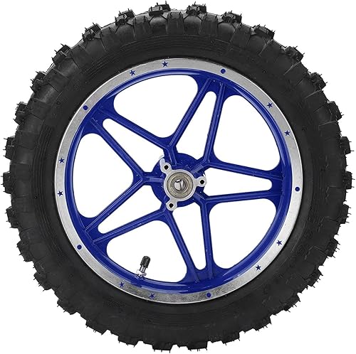 Conjunto de rueda trasera, 2.5 a 10 pulgadas, repuesto antideslizante para mini moto de suciedad de 47 cc y 49 cc de 2 tiempos (azul)