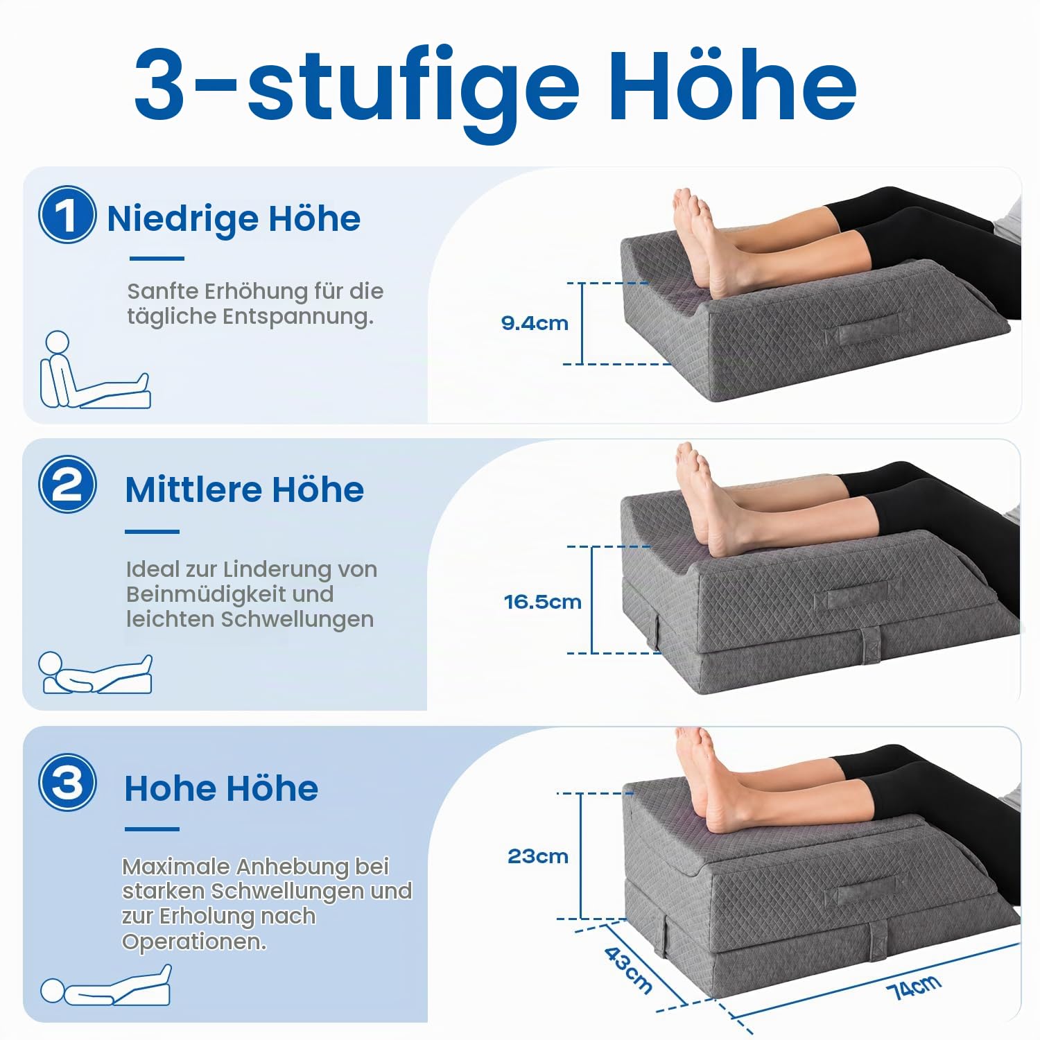 Agrish Kühlendes Doppel-Beinhochlagerungskissen