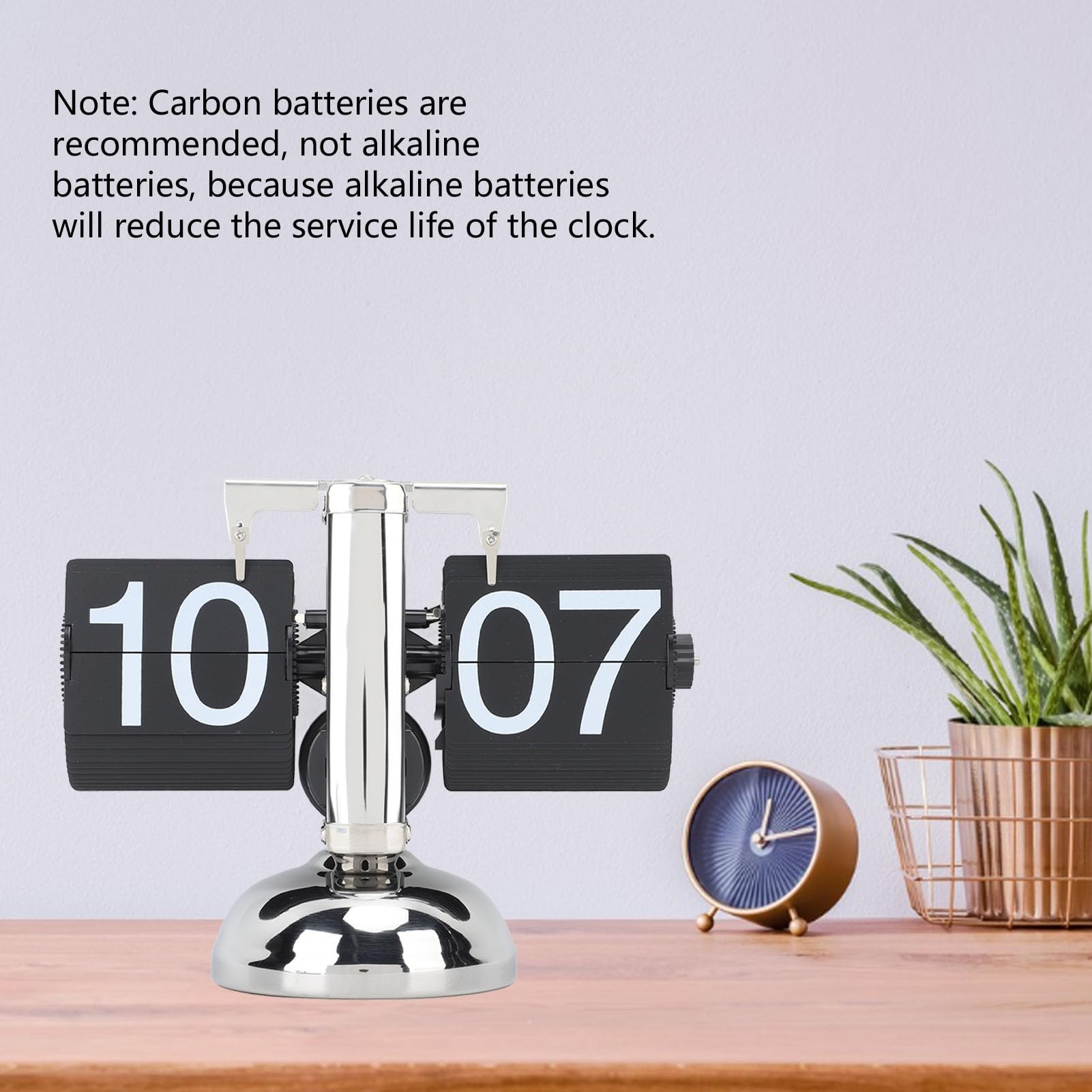 ciciglow Flip-Uhr, Große Zahl, Tisch-Retro-Flip-Uhr, Mechanische Flip-Uhr, Digitale Flip-Down-Uhr, Schreibtischuhr für Zuhause, Wohnzimmer, 24 Stunden (Schwarze Seite)
