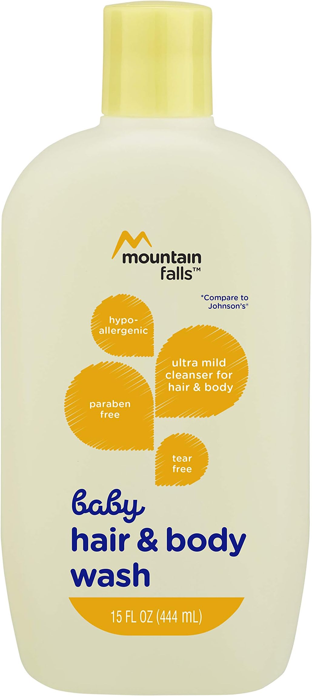 Mountain Falls Hypoallergenic Tear-Free Baby Hair and Body Wash, Compare to Johnson's, 15 Fluid Ounce