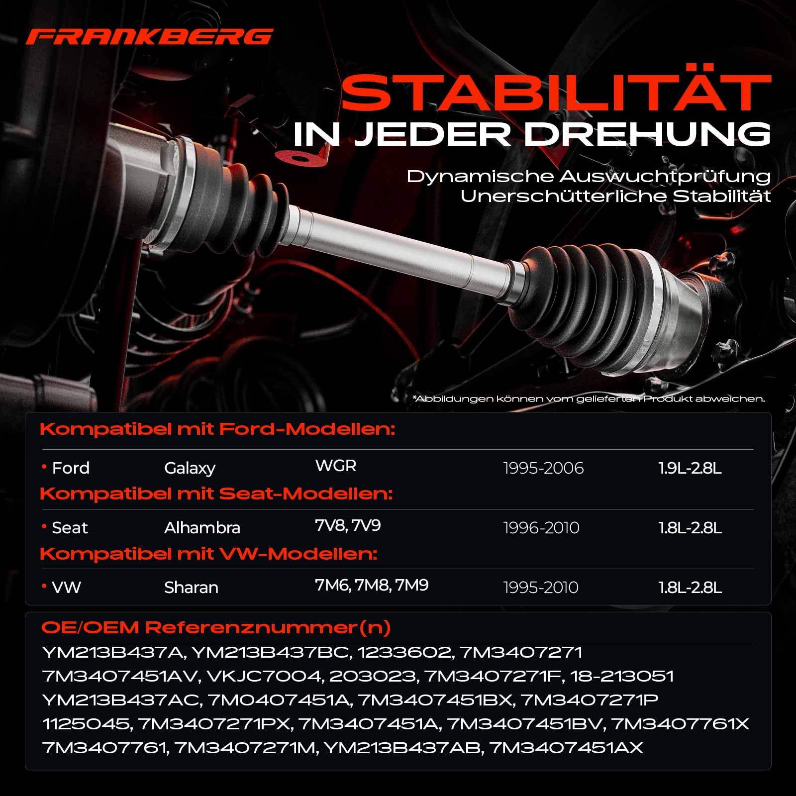 Frankberg Antriebswelle Achswelle MT Mit ABS Ring Vorderachse 7M3407271