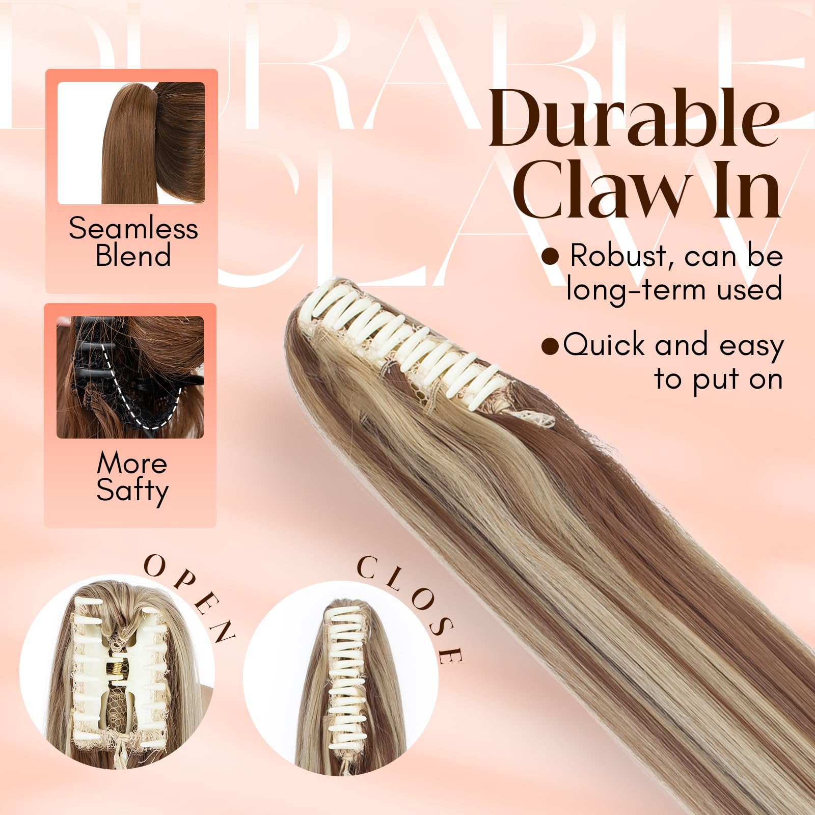 TESS Claw Clip in Ponytail Hair Extensions - Image 4