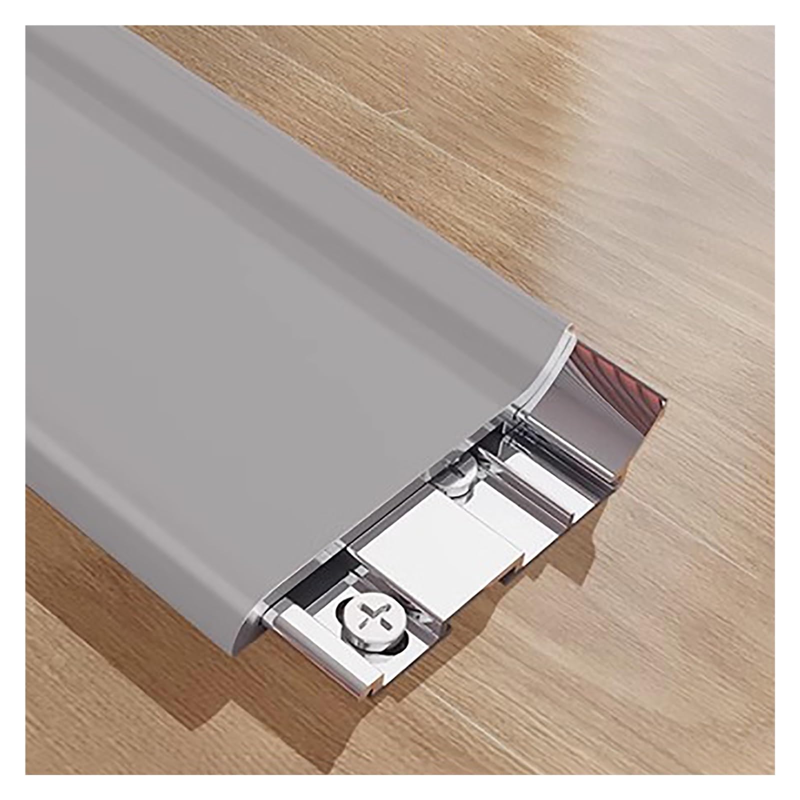 Rodapie Paquete de 16 molduras de zócalo de aluminio, molduras de pared para pies, bases de cala de metal a presión, rodapié de piso para baño, gabinetes de cocina, restaurante(Gray 16pcs,H 3cm/1.2in)