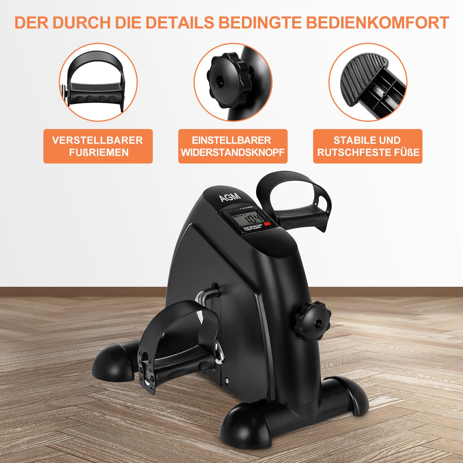 AGM Mini Fitnessbike für zuhause, Arm und Beintrainer Heimtrainer, Sportgerät Mini Bike, Hometrainer Mini Fahrrad Bewegungstrainer Fitnessgerät für Zuhause Büro