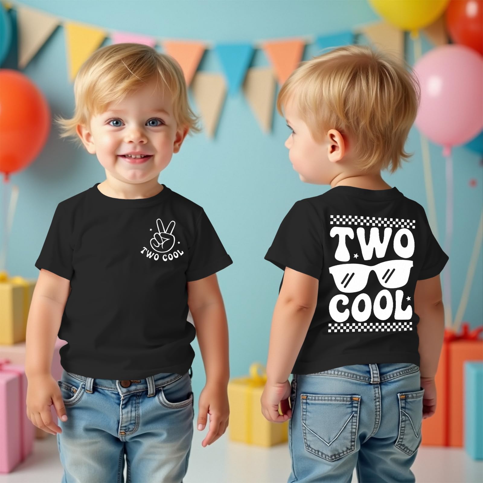 2. urodziny chłopiec T-shirt dla małych dzieci z nadrukiem liter drugi urodziny koszulka letnia krótki rękaw maluch Announcement strój bawełna koszulka dziecięca