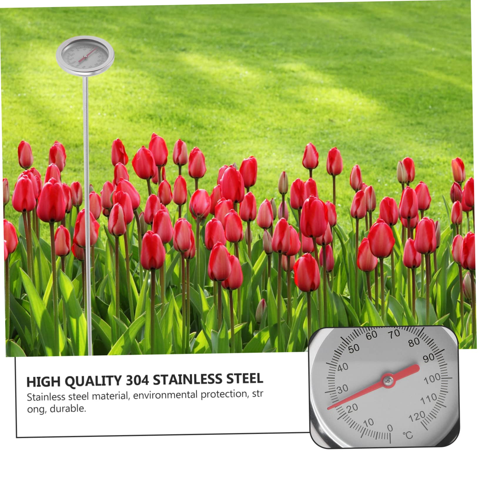 YARNOW 3pièces Thermomètre à Sol Acier Inoxydable pour Jardinage Outil De Détection De Température pour Compost Et Plantations