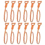 Amazon Basics Flexible Drain Clog Remover Snake Tool, Effective for Hair and Debris Cleaning, 19.6-Inch, 12 Pack