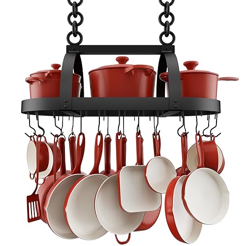 KES Ceiling Pot Rack 34-Inch Hanging Pot Rack for Kitchen