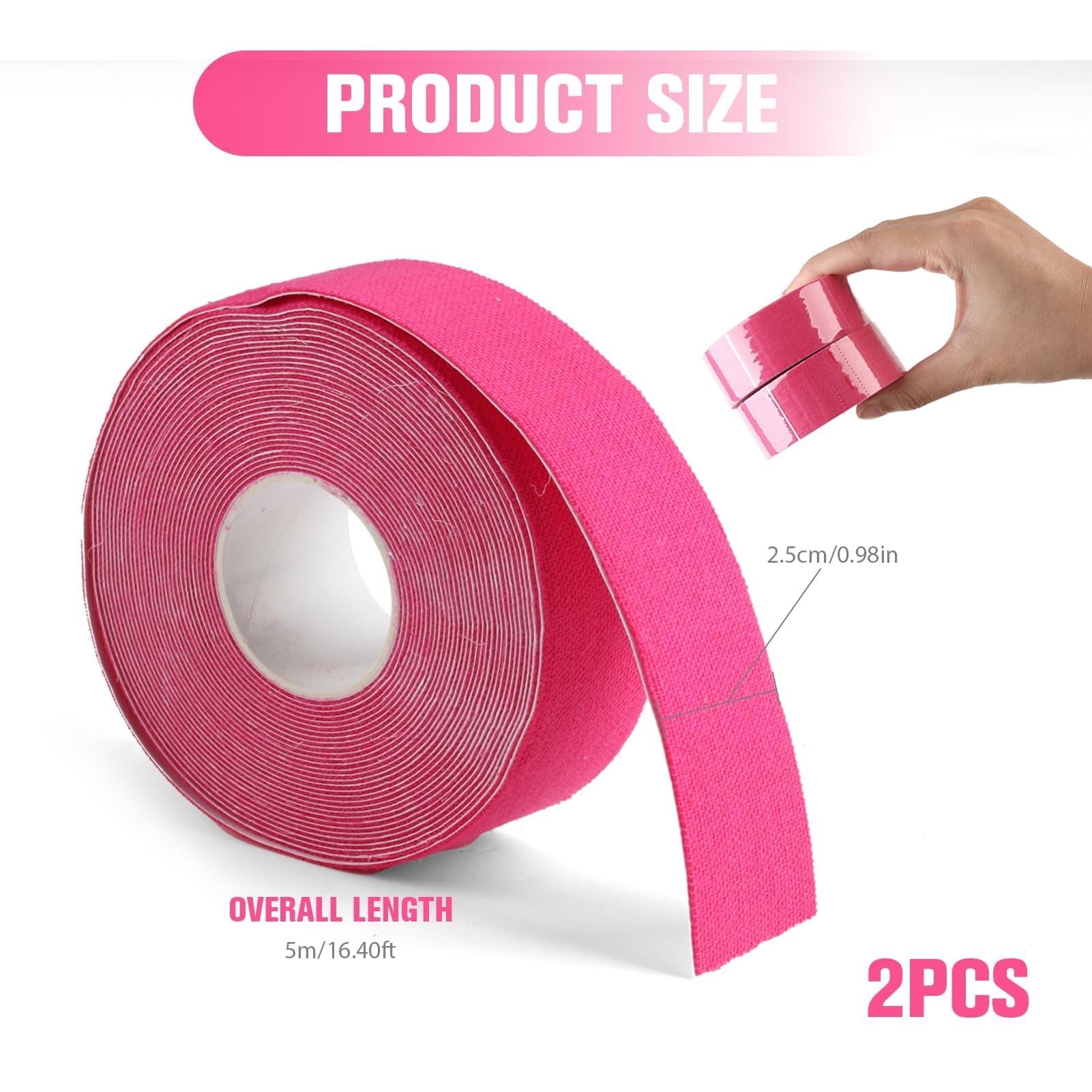 Nastro Lifting Facciale 2.5cm*5m - Cerotti Antirughe Effetto Lifting per Rassodamento e Rimodellamento del Viso, Adesivi Viso Traspiranti e Sicuri, Ideali per un Contorno Viso Definito (Rosa)