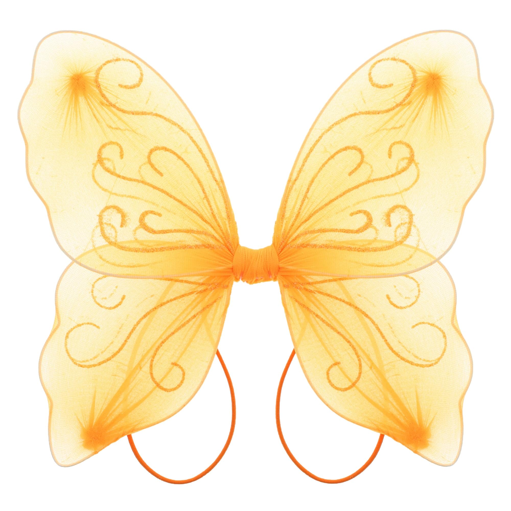 Zac's Alter Ego Girls Orange Small Fancy Dress Glitter Butterfly Fairy Wings