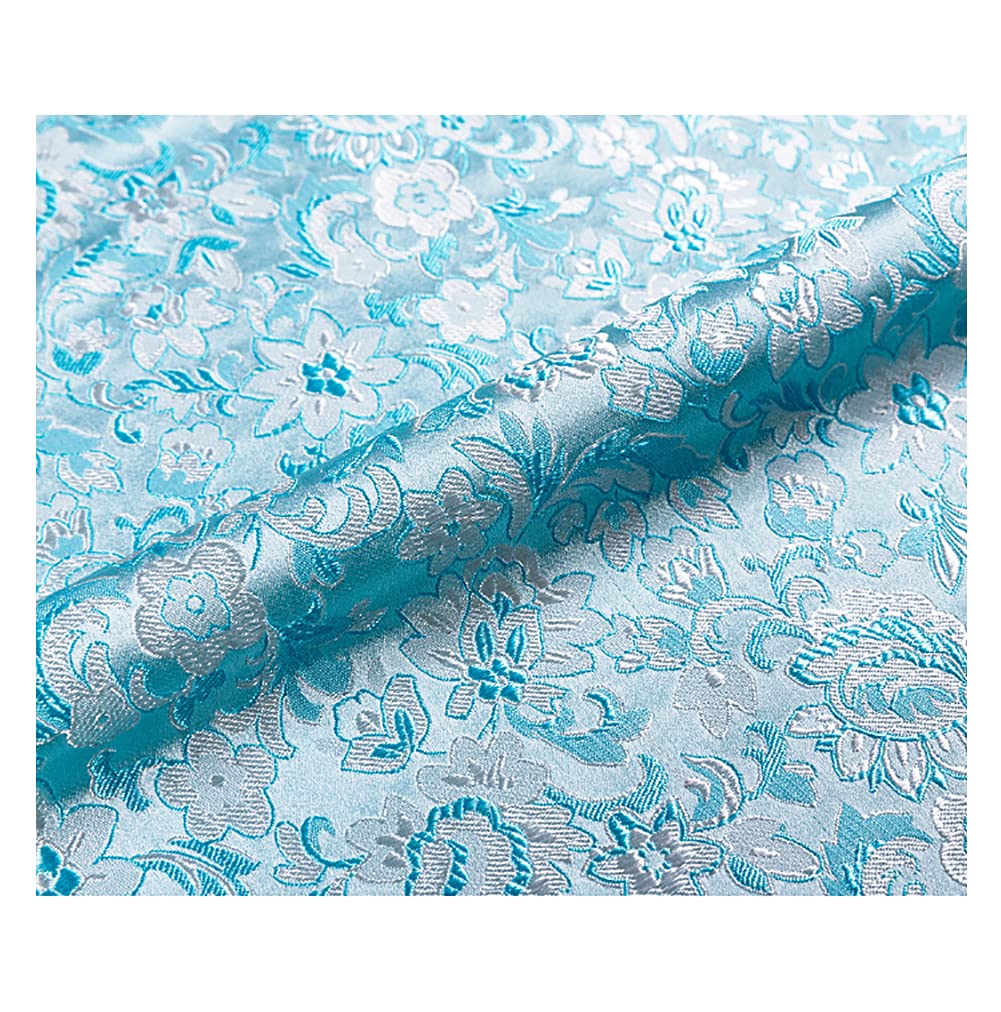 GOONSDS Brocade Silky Satin Fabric Silk Surface Bright Delicate Texture Dense 75X50cm,C