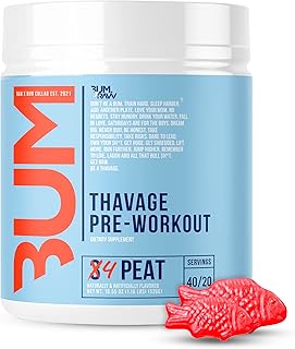 RAW Preworkout Powder, Thavage (4 Peat) - Chris Bumstead Sports Nutrition Supplement for Men & Women - Cbum Pre Workout for Working Out, Hydration, Mental Focus & Energy - 40 Servings