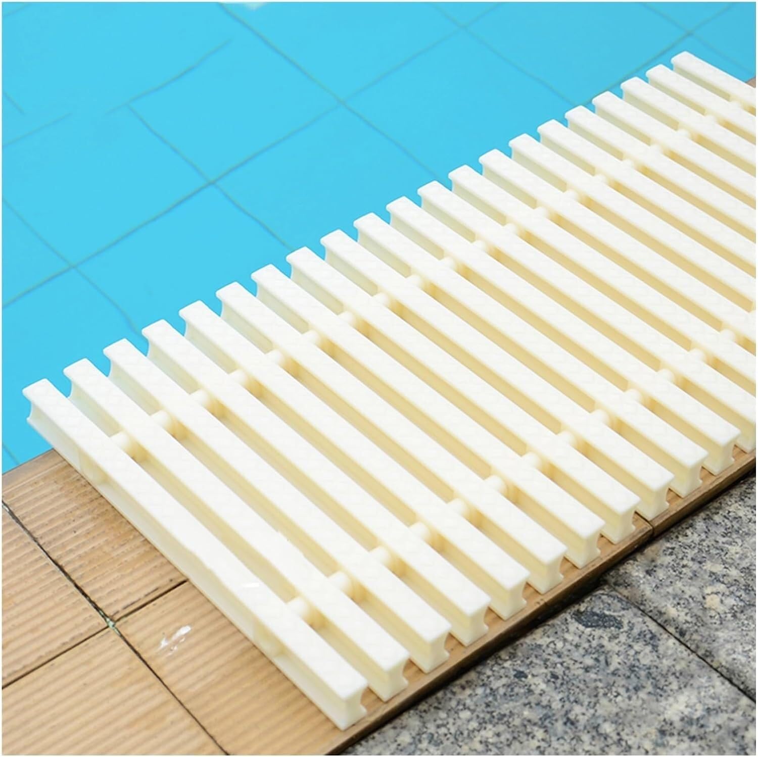 HCZKIUJY Swimming Pool grates Swimming Pool Drain Grate, Durable Channel Drainage Grate Cover, Overflow Drain Cover Overflow Drain Grate (White 7.9in)