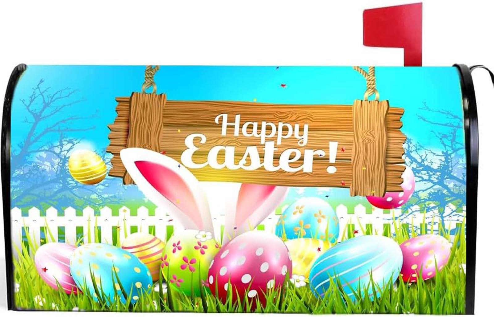 Easter Bunny Mailbox Covers Magnetic - Decorative Sweet Home Mailboxes Out Side Cut Rabbit Box Cover Size 18x21