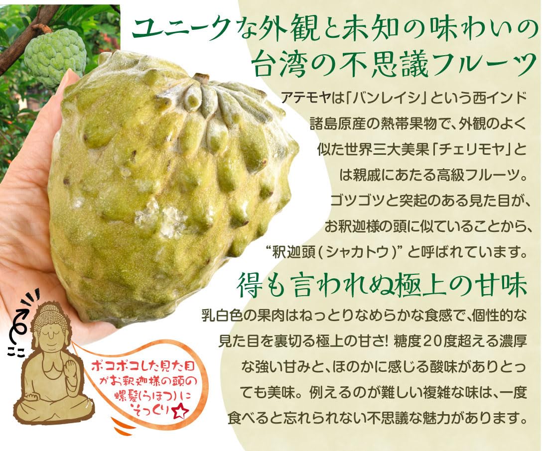 Amazon | 国華園 冷凍 アテモヤ カット 台湾産 360g (120g×3袋) 熱帯