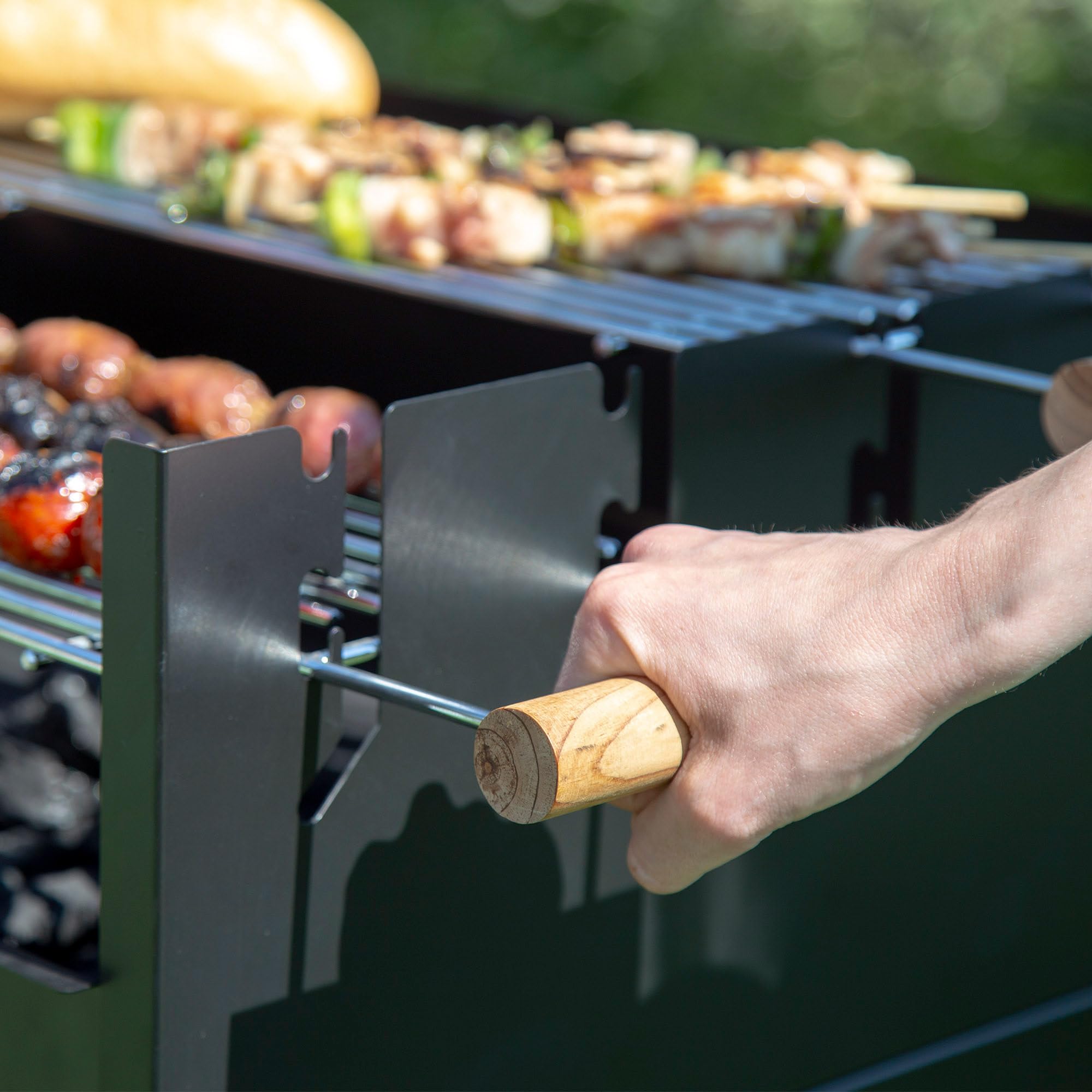 Barbecue au charbon de bois portable Aktive double grill