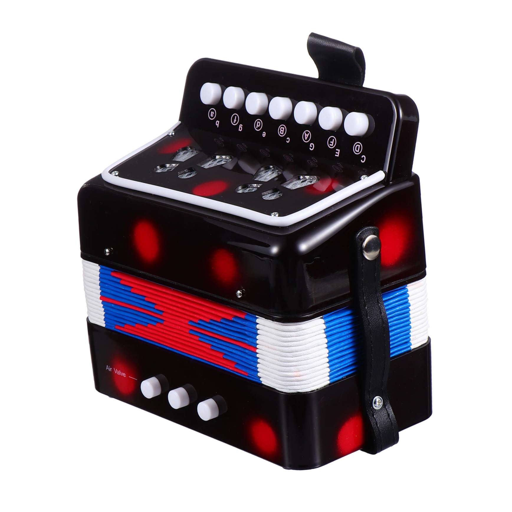 Yardwe Fisarmonica Mini per Ragazzo Ragazza Nero in Abs e Metallo Strumento Musicale Educativo per Pratica Musicale e Miglioramento Cognitivo Giocattolo Professionale