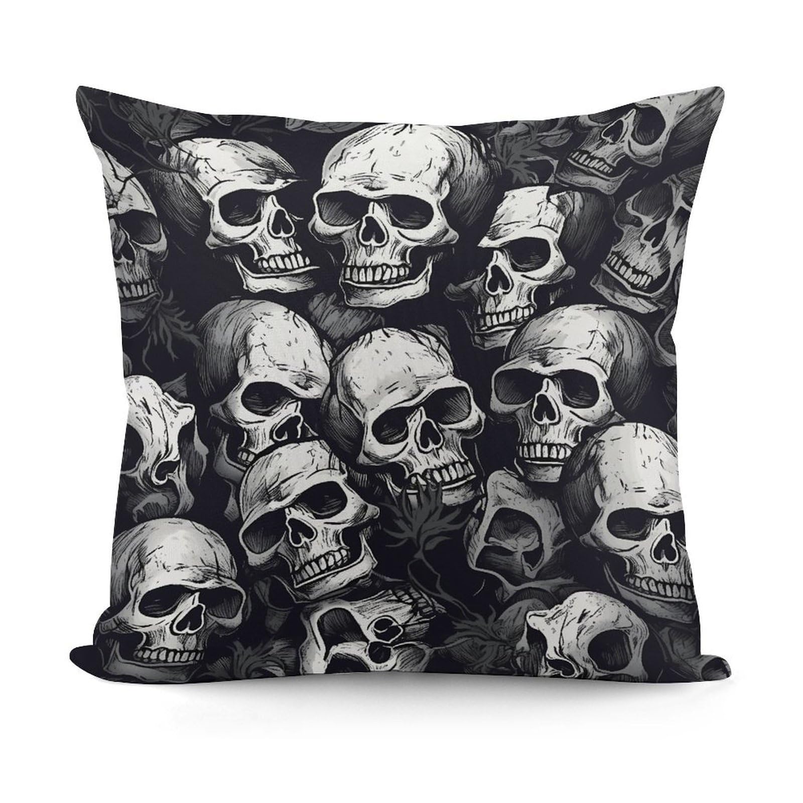 Adfgyerh Style Skulls Pattern1 Decorative Pillow Covers, Throw Pillow Covers Soft For All Seasons, Pillowcases For Couch Living Room Sofa Bedroom 18X18 Inch