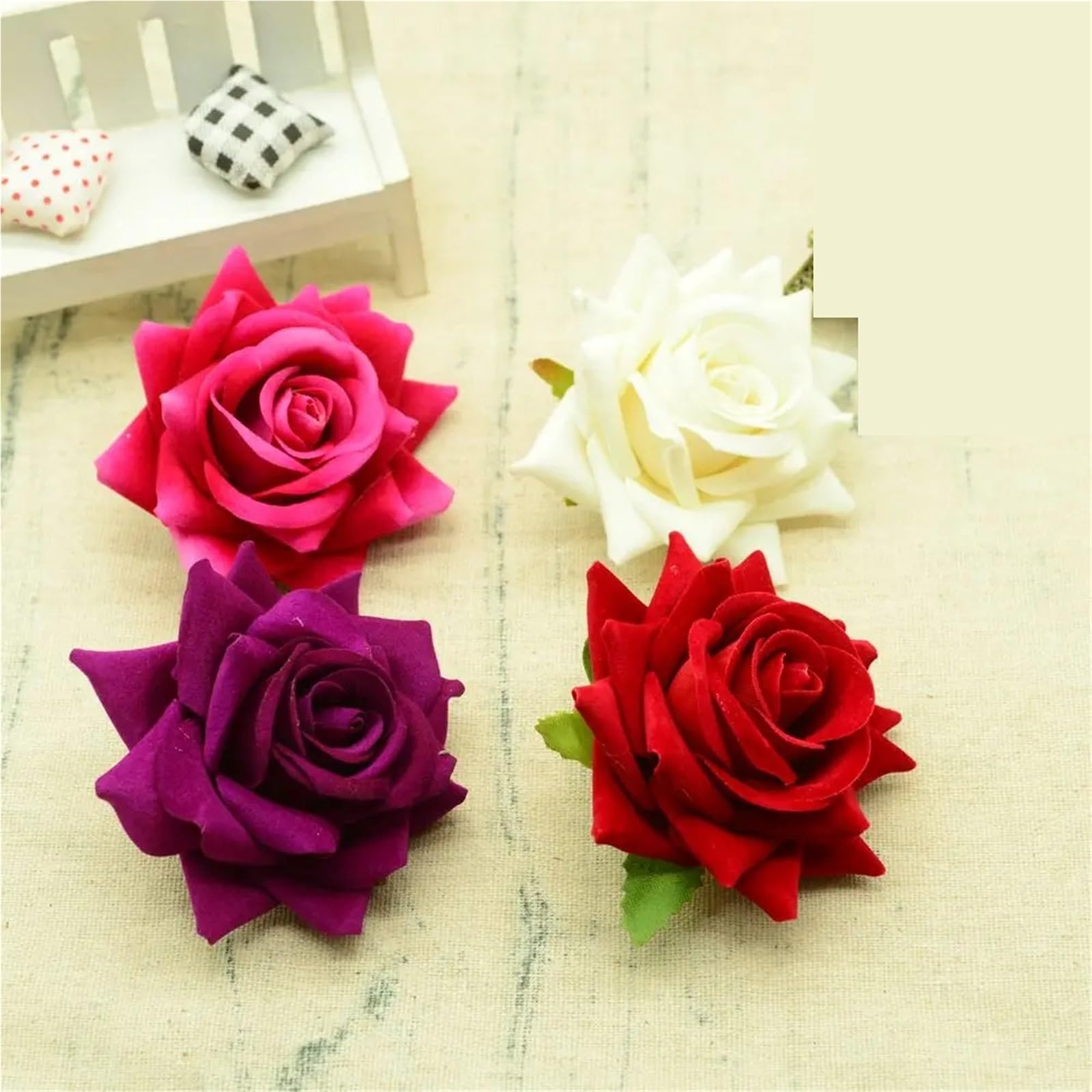 Künstliche Blumen, Festival, Auto, Heimdekoration, Hochzeit | 30/100 Stück Brautaccessoires DIY Kunstkranz Geschenk Seidenrosen(Color-10,100PCS)