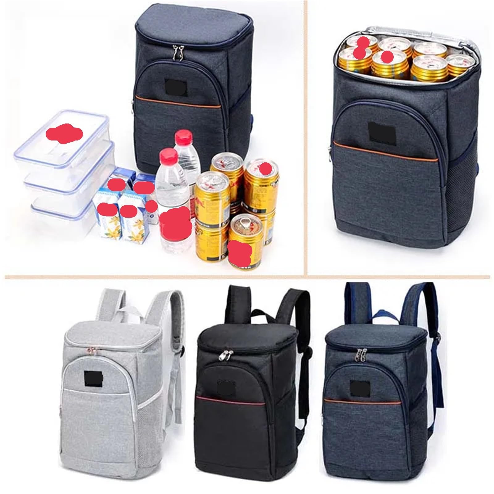 Sac Isotherme Sac à Dos Thermique 20L Sac Isotherme épais et étanche Sac Isotherme for Homme Sac de Pique-Nique Glacière Sac à Dos for bière Sac de réfrigérateur(Gray)