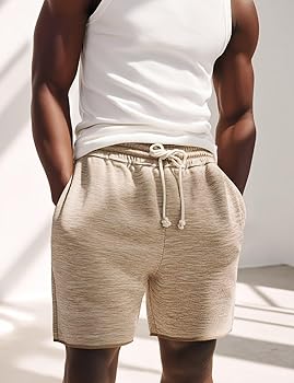 Mens Lounge Shorts with Pockets - Terry Knit Sweat Shorts