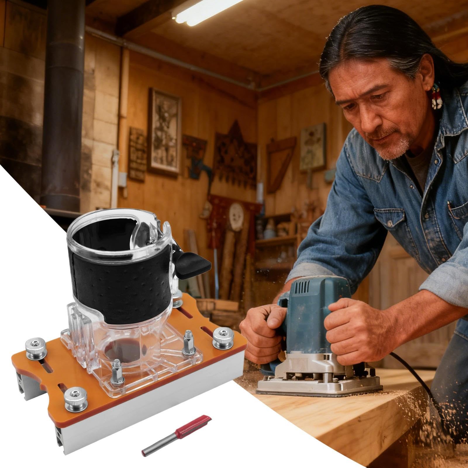 Localisateur pour machine à sculpter en bois - 2 en 1 Outil multifonction réglable pour rainure - Cutter avec rouleau bakélite Localisateur de jonction, pour travaux manuels réparations faleg