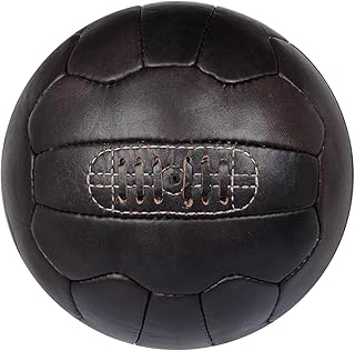 FNine Vintage Soccer Ball, Antique Leather Football (Dark Brown) Price In India