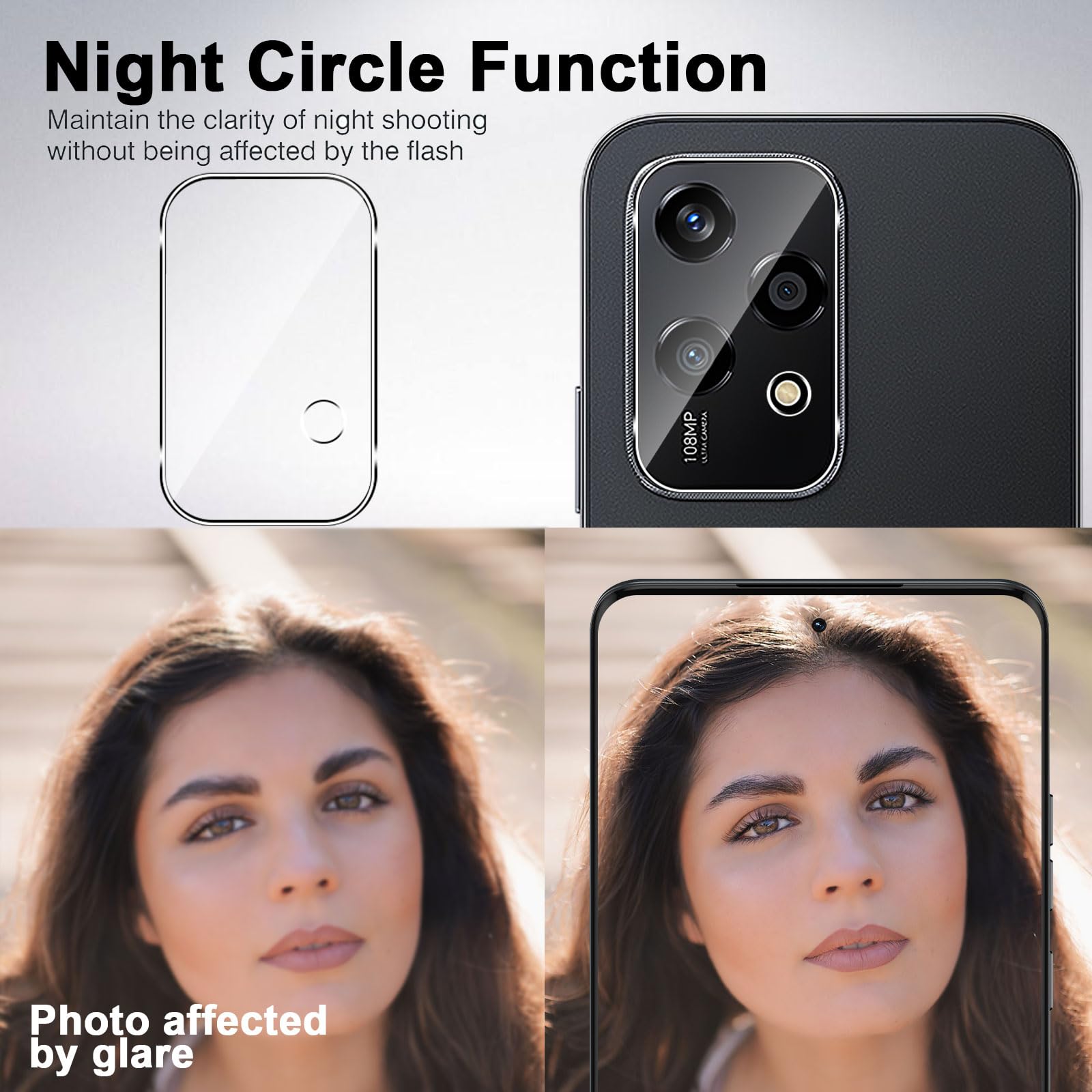 Vanrain Pellicola Per Honor 200 Lite 5G: 2 Vetri Temperati Schermo + 2 Pellicole Fotocamera, 9H, Anti Graffio