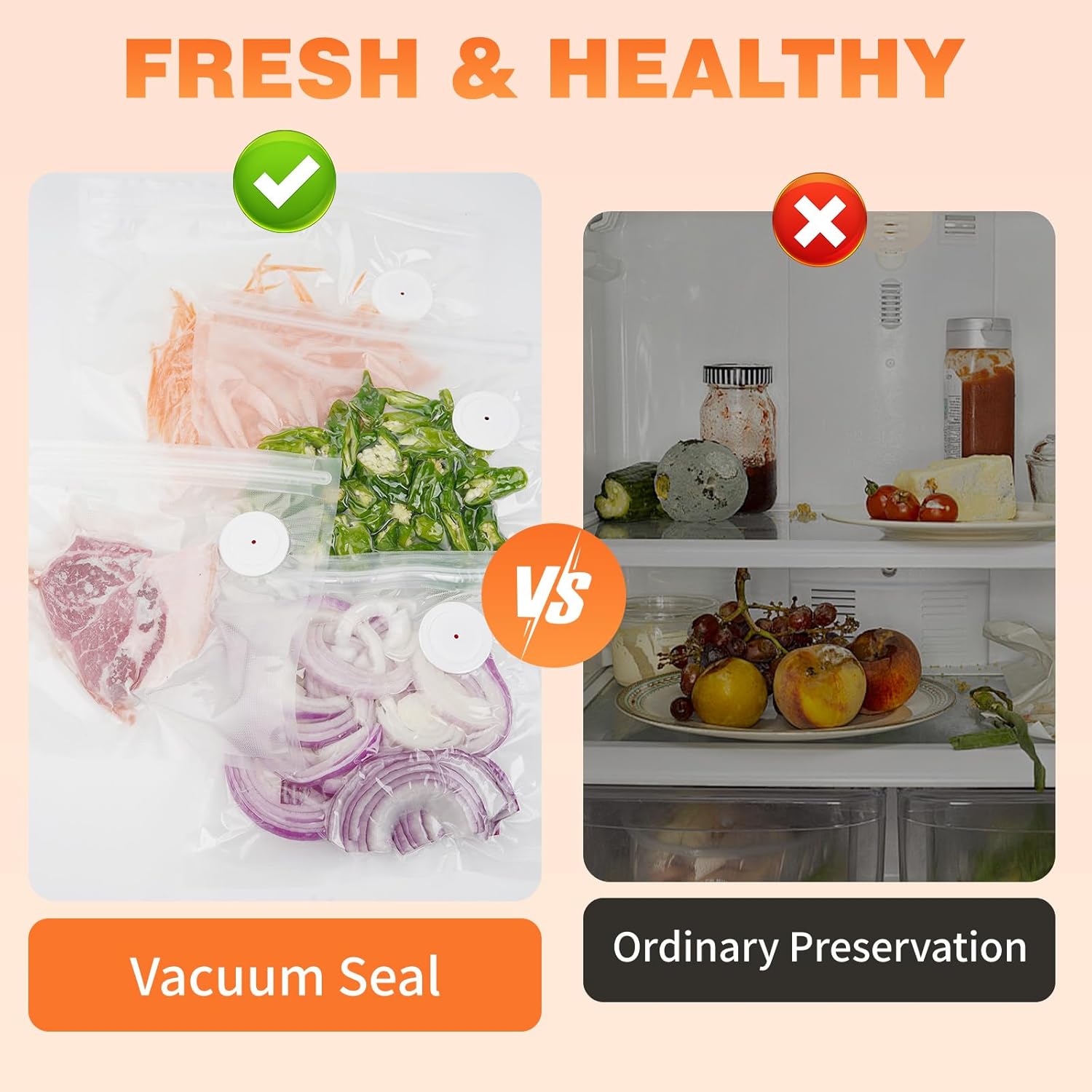 Vacuum Sealer Bags for Food Compatible with Feppo – 34 Pcs (3 Sizes: 11.8"x13.4", 10.2"x11", 8.3"x8.7"), BPA-Free Reusable Zipper Bags with 4 Seal Clips for Sous Vide, Cooking & Freezer Storage