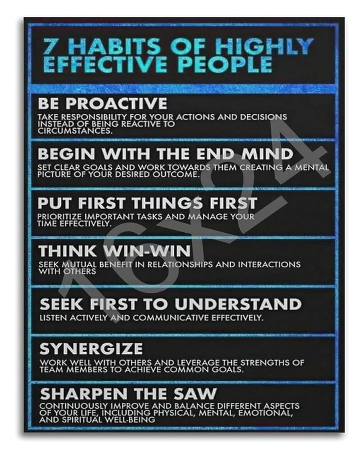 MDBJTCYZN Entrepreneur Success Habits Poster Motivational Office Wall-Art Canvas Print for Business Growth and Productivity(Unframed,16x24inch(40x60cm))