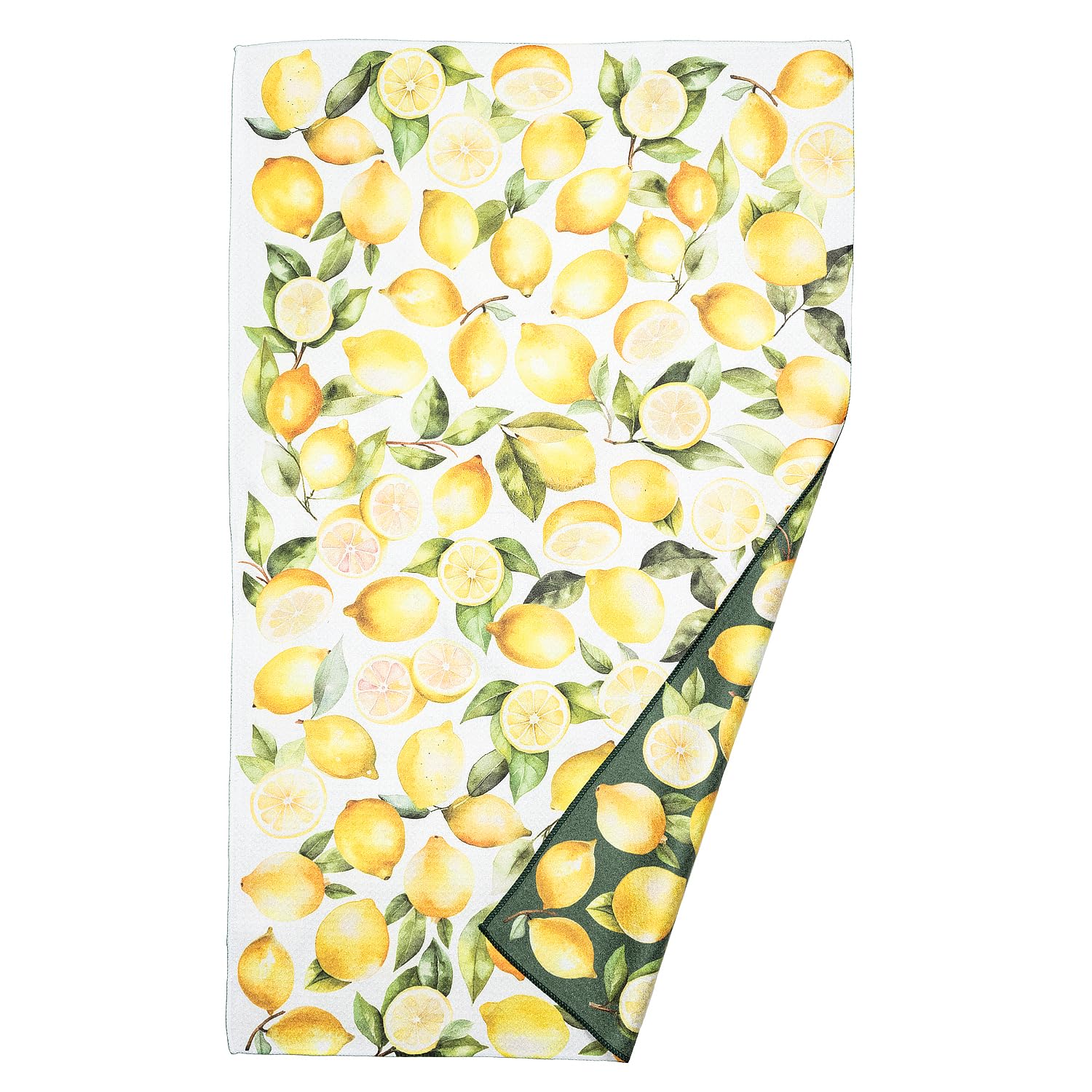 Abbott Collection Home Green/Yellow Abbott Collection Lemons Double Sided Kitchen Towel