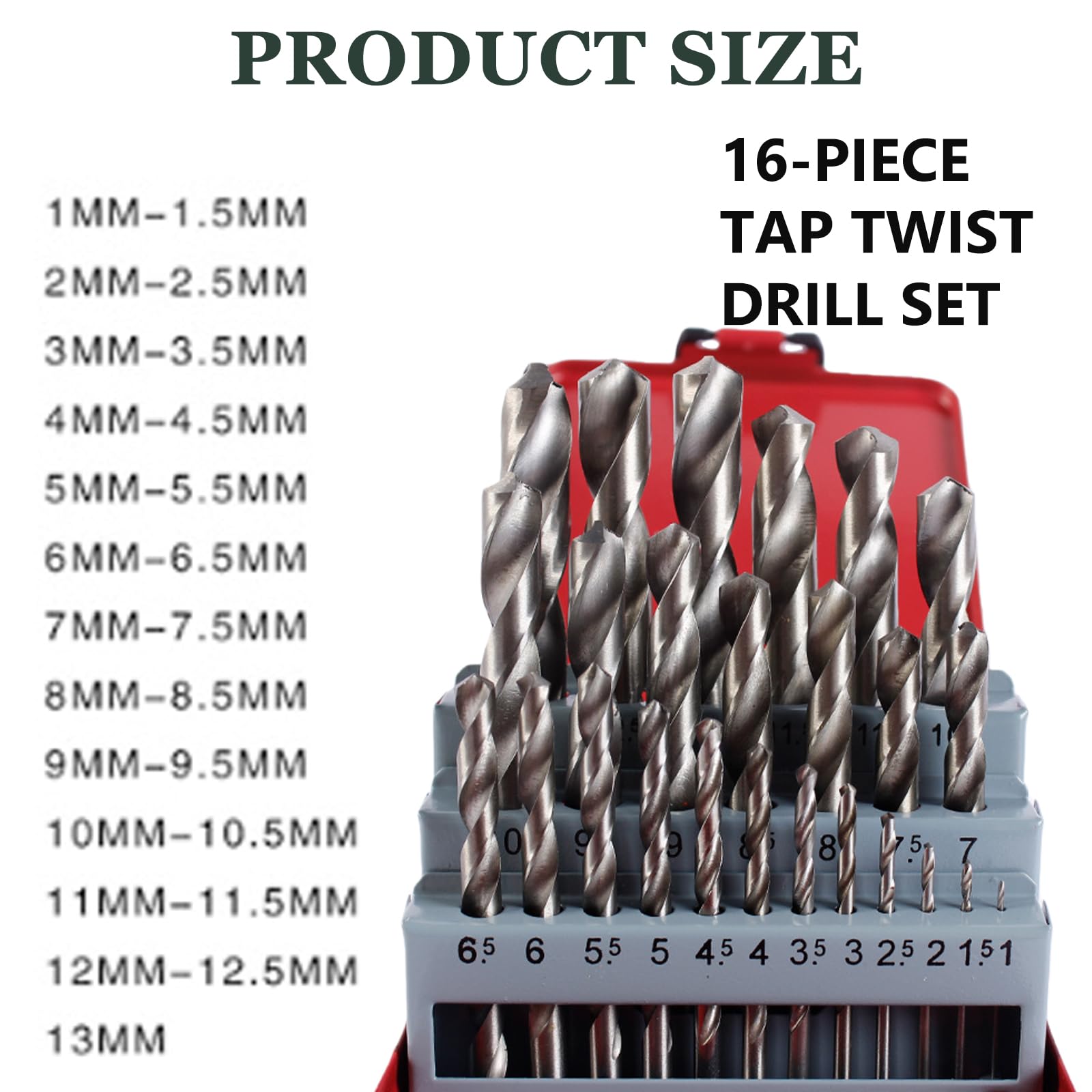 HSS Spiralbohrer: 25 Stücke Präzision 25 Stück Bohrerset, Selbstzentrierend Metallbearbeitung Werkzeug, für Metallbearbeitung (1-13mm, Weiß)