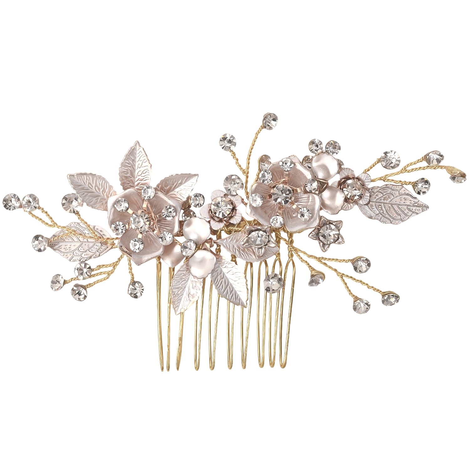 Gold Pearl Hair Comb for Brides - Decorative Hair Accessory for Wedding and Special Events(L3023), 1pc-L3023, Medium