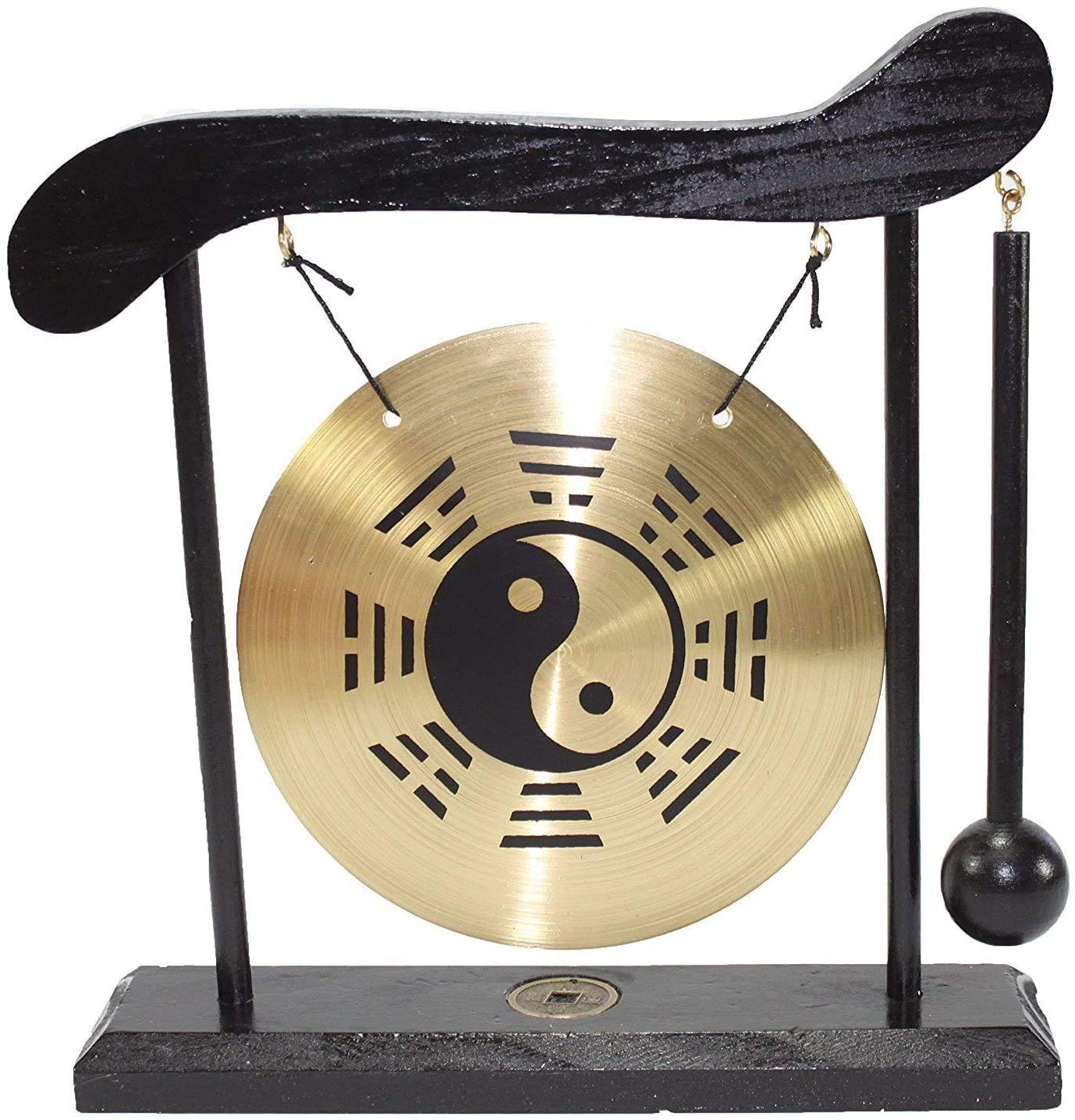 usamjtable Brass Feng Shui Desktop Table Gong Meditation Desk Bell (Taiji)