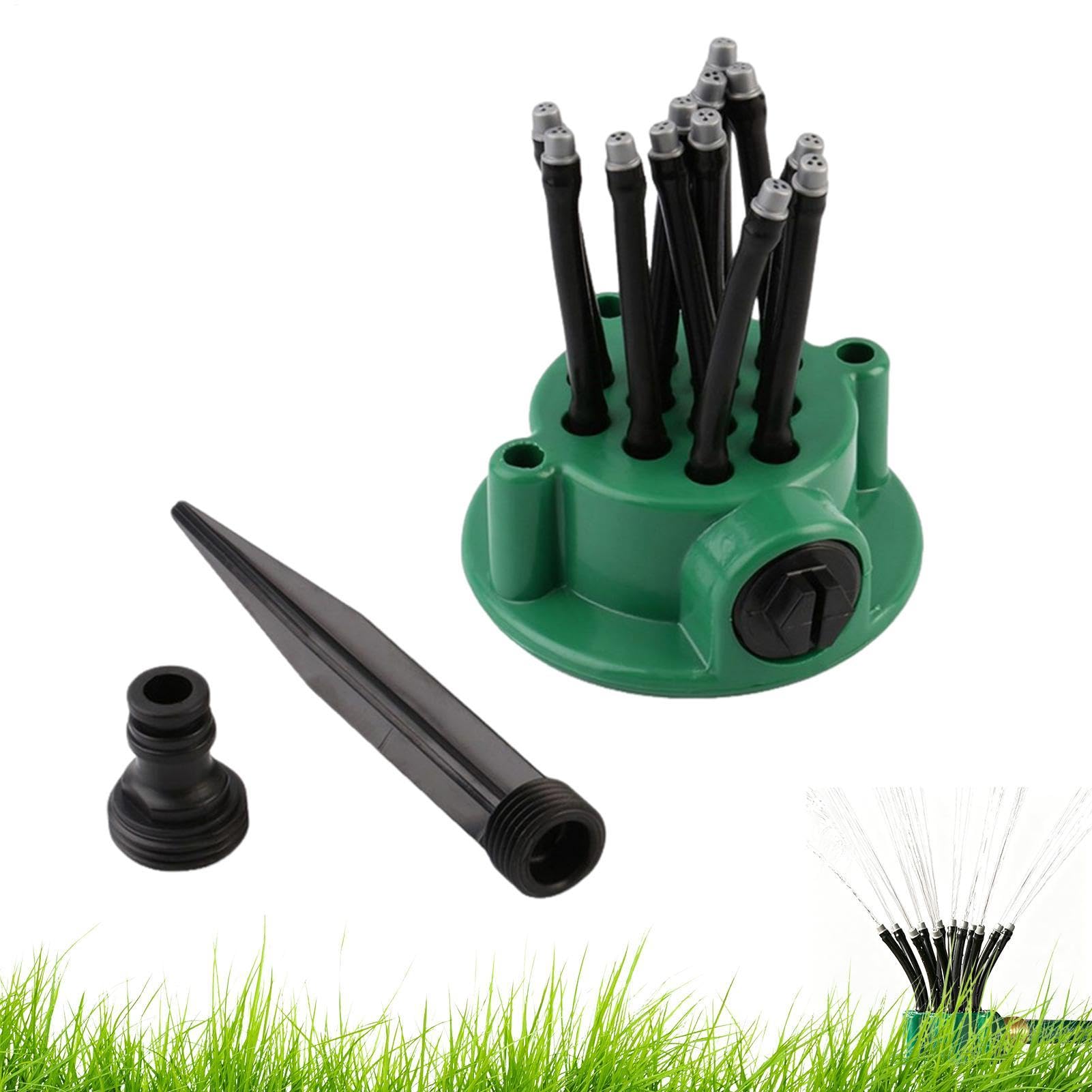 360° Automatic Rotating Sprinkler, Multi-angle Garden Sprinkler for Lawn, Adjustable Noodle Shape Sprayer with 12 Flexible Tubes, Multipurpose Lawn Irrigation Watering Sprayer for Flower Grass Plant