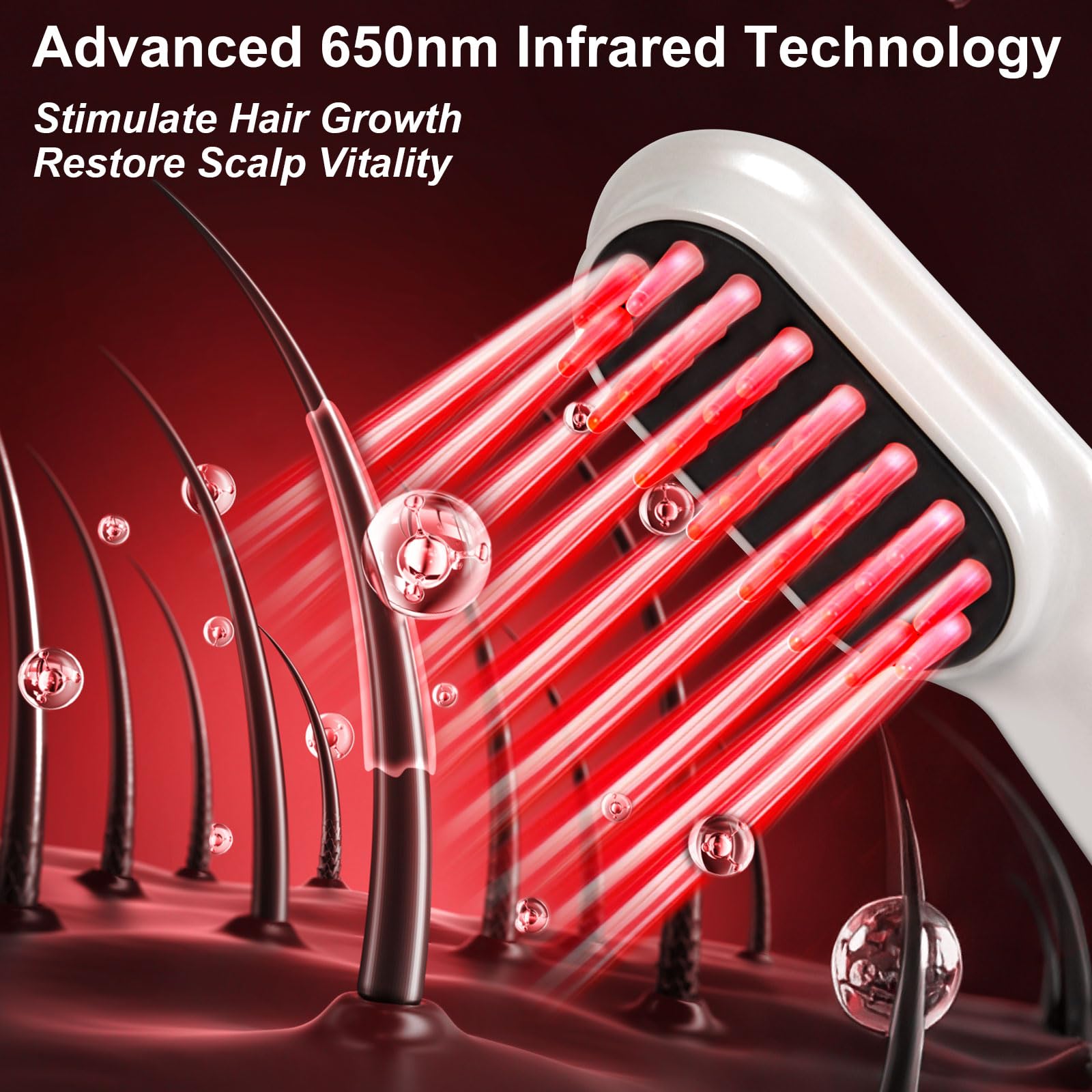 Red Light Hair Brush for Hair Care, Laser Therapy Hair Growth Comb