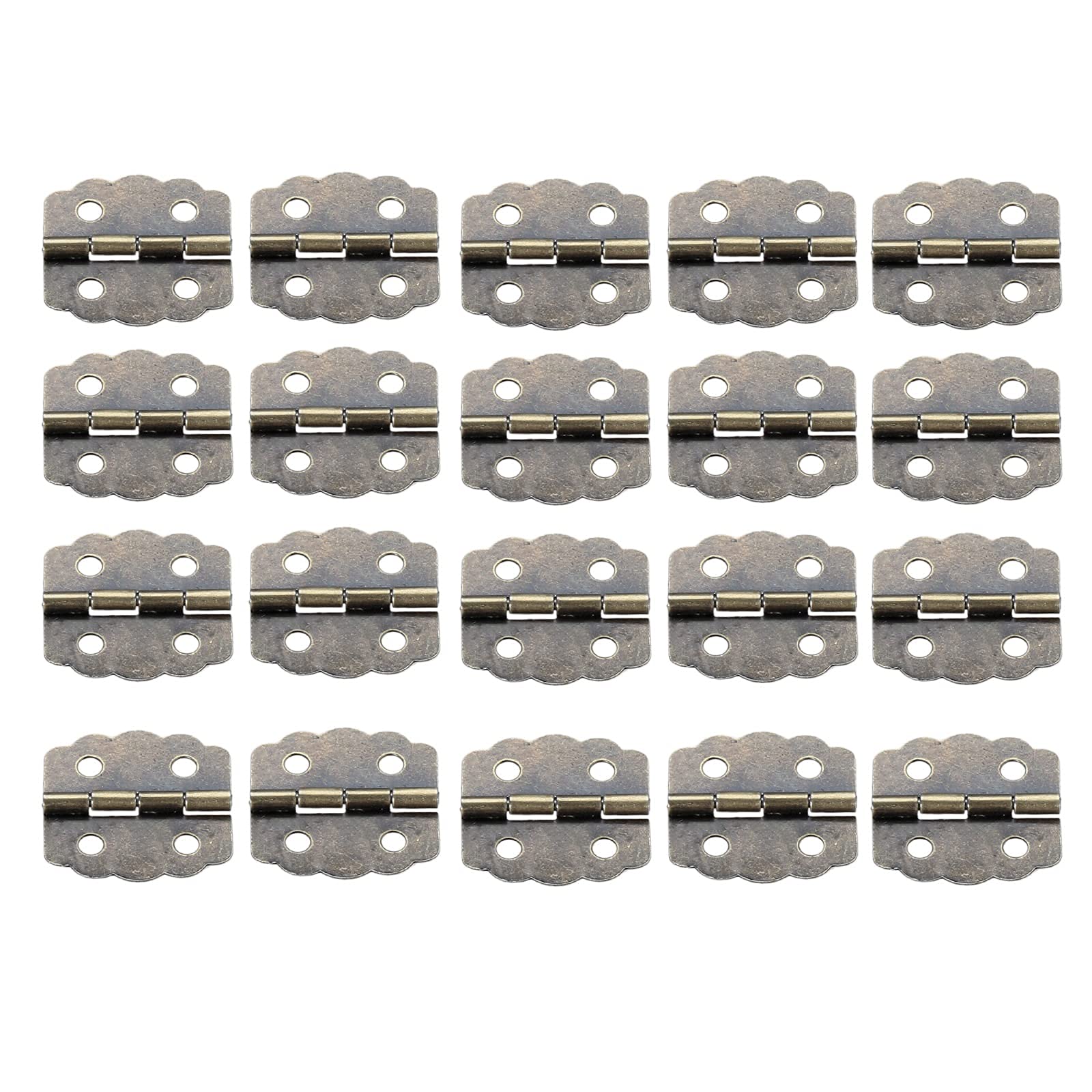 Nvsfzgiyg One Color Hinge, 20Pcs 2323Mm Metal V-Intage Jewelry Chest Cabinet Door 4 Holes Antique Decorative