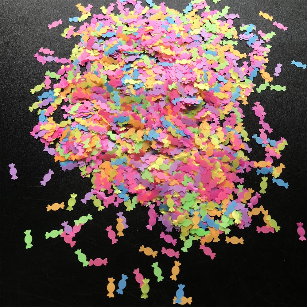 10 Grams/Pack Colorful Mixes Candy Shape Glitter Sequins for Festival Rave Beauty Makeup Face Body Nail Craft Art Christmas Halloween Decoration (Color Mixes 1) - Image 4