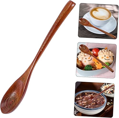 Miniatura 7 de Didiseaon Palillos de madera 3 piezas ritual mini comida chocolate caramelo ramen cucharas para comer café revolviendo madera s para ensalada servir