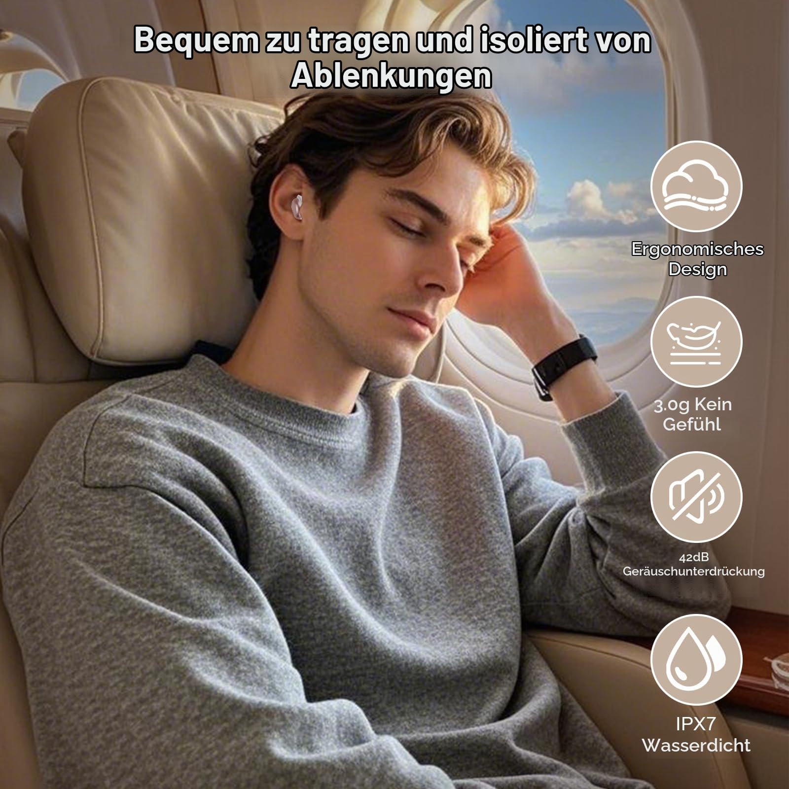 ZYHKON Bluetooth Kopfhörer, Bluetooth 5.4 Schlafkopfhörer In Ear mit Touchscreen, 48H Spielzeit Mini Kopfhörer mit HiFi Sound/5 EQ-Modi/ENC Noise Cancelling, Wireless Ohrhörer für Seitenschläfer Rosa | Mini Flaches Design, HiFi Sound, 5 EQ-Modi, ENC Noise