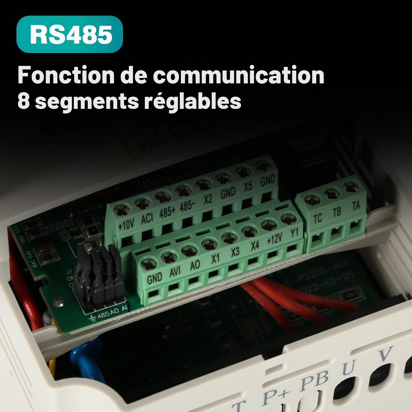 Convertisseur de Fréquence, Variateur de Vitesse VFD 380V 2,2 kW Convertisseur de Vitesse Triphasé Entrée Sortie 380V pour le Contrôle de la Vitesse du Moteur avec Câble de Rallonge 2m