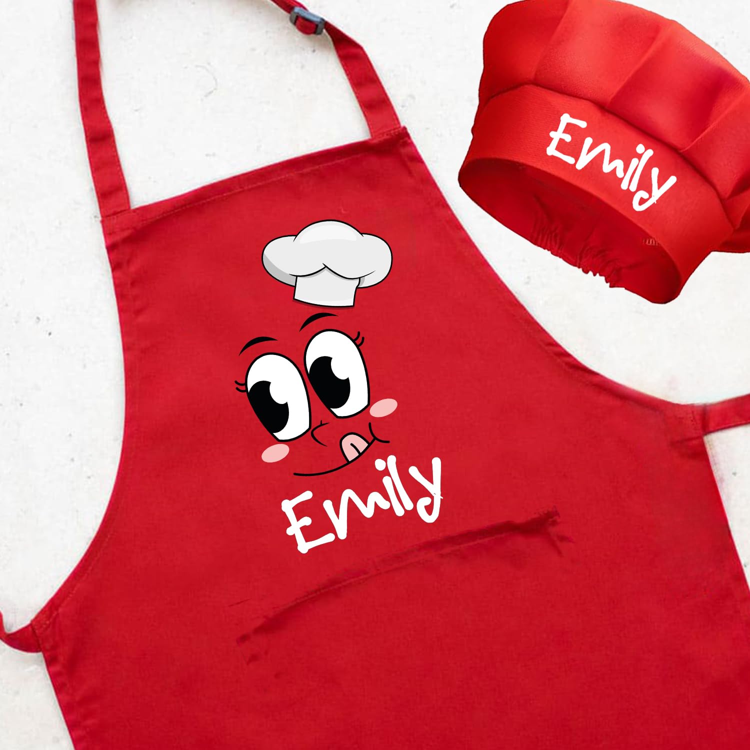 Custom Kids Apron, Personalized Kids Cooking Apron and Chef Hat Set, Kids Play - Painting Apron, Boys Cooking Apron, Little Girls Aprons, Chef Apron and Hat for Kids, Different Design and Color Option