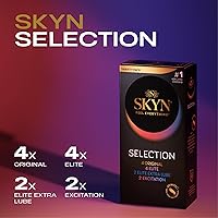 Vista 2 de SKYN Selection - Preservativos sin látex – 12 unidades – Nuevo paquete variado incluye condones SKYN Original, Elite, Excitation y Elite Extra Lube