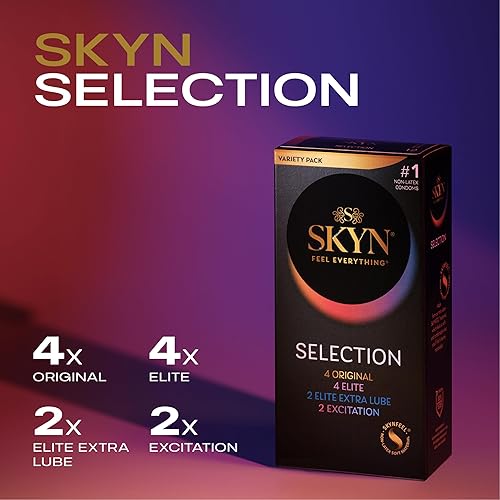 Miniatura 2 de SKYN Selection - Preservativos sin látex  12 unidades  Nuevo paquete variado incluye condones SKYN Original, Elite, Excitation y Elite Extra Lube
