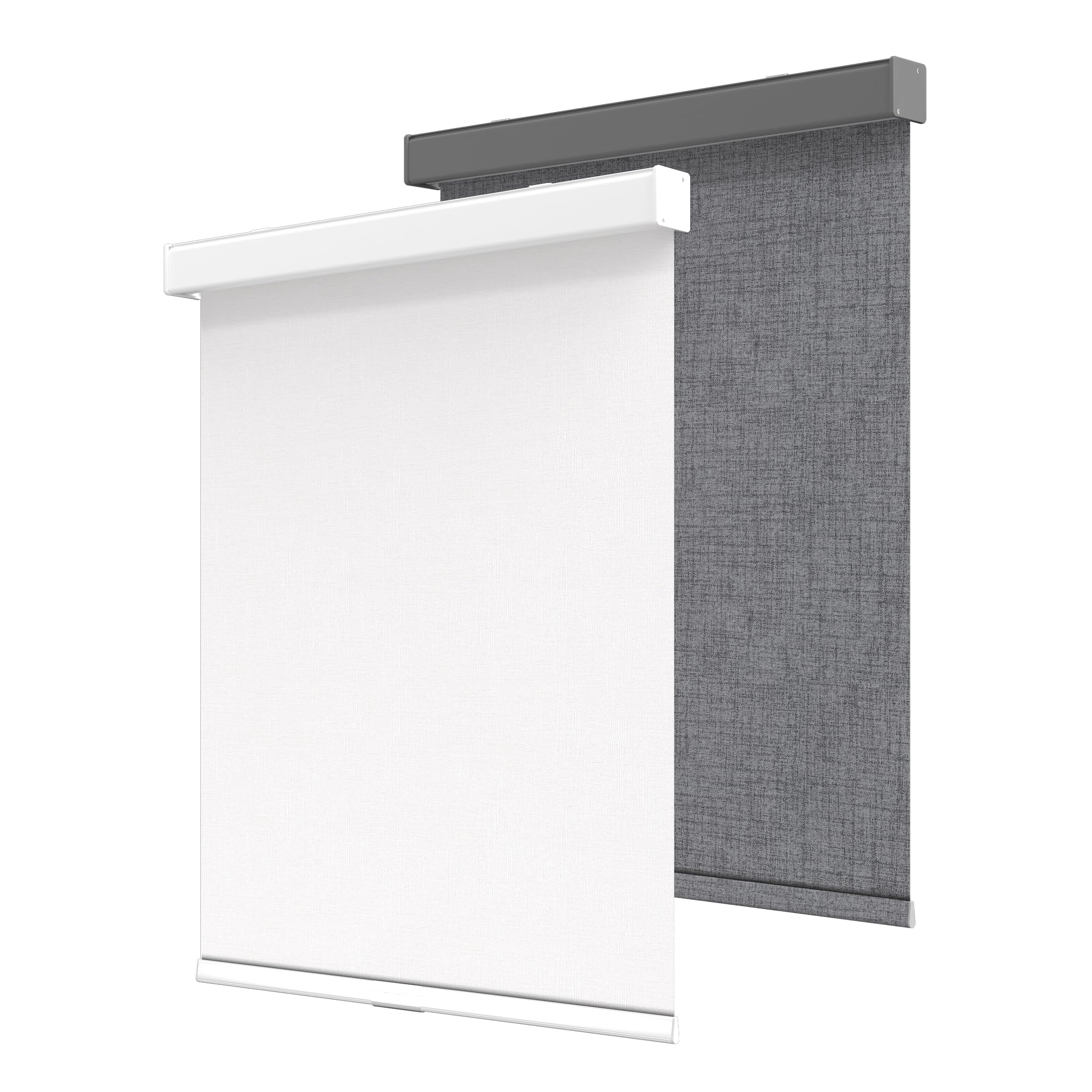 GENIMO 100% Blackout Blinds for Indoor Windows, Cordless Window Shades, Jacquard Thermal Insulated, UV Protection Fabric, Window Blinds for Home, Office, Bedroom, Easy to Install, White