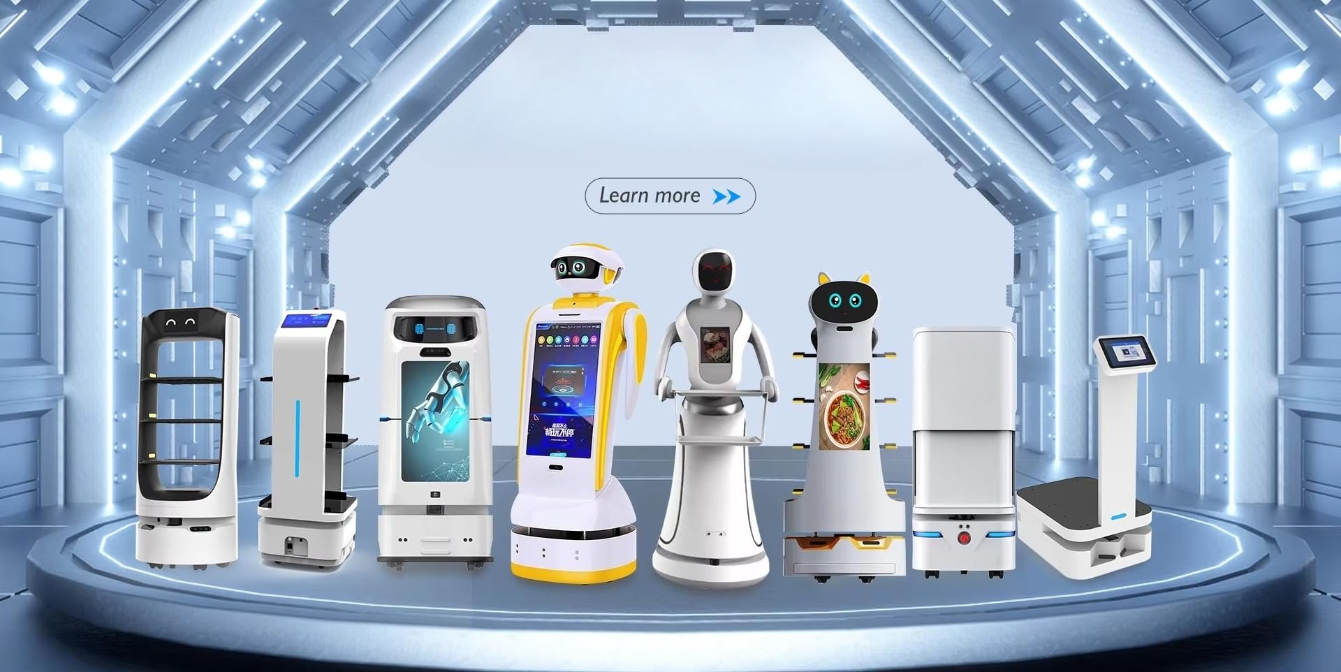 Robot de guía inteligente móvil. El robot tiene capacidades multilingües de reconocimiento de voz y difusión, así como traducción del idioma, lo que lo hace perfectamente adecuado para museos