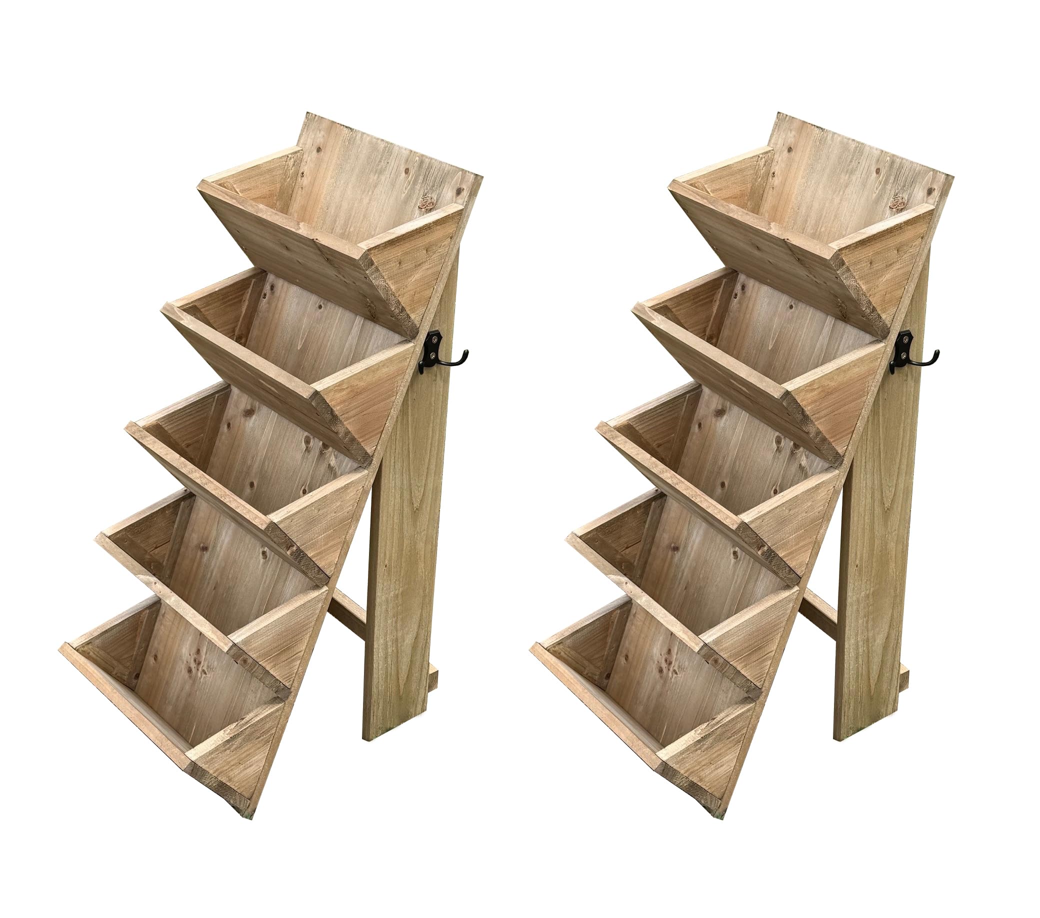 B&Q -  5 Tier Wooden Garden Flower & Herb Planter (Set Of 2)